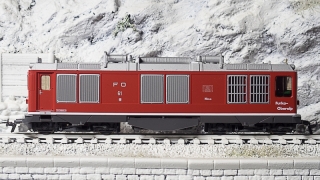 BEMO 1267 211 - FO HGm 4/4 61 Diesellokomotive mit Zahnradantrieb, rot - Rechtecklampen