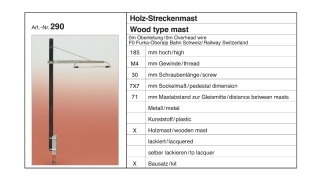 SOMMERFELDT 290 0m - BB / FO / MOB / BOB Holzstreckenmast mit Ausleger - BAUSATZ