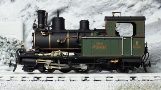 BEMO 1292 596 - DFB HG 2/3 6 Weisshorn Dampflokomotive mit Zahnradantrieb, schwarz/grün - Metal Collection