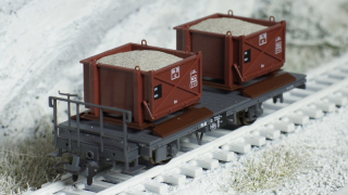 MEX 2258000+L2 - RhB Ladegut Sand für Kiestransportwagen Bemo 2258nnn, ocker