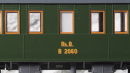 BEMO 3230 140 - RhB B 2060 Personenwagen 2-achsig 2. Klasse, grün - Historischer Dampfzugwagen