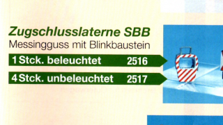 WEINERT 2516 - 0 / 0m RhB / SBB Zugschlusslaterne mit Blinkelektronik, BAUSATZ