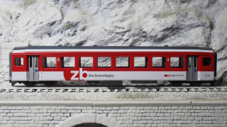 BEMO 3271 471 - zb B 521 Personenwagen 4-achsig 2. Klasse, rot/weiss