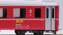 BEMO 3287 153 - RhB BDt 1723 Steuerwagen mit Gepäckabteil 4-achsig 2. Klasse, rot -  mit Rechtecklampen