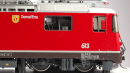 BEMO 9258 153 0m - RhB Ge 4/4 II 613 "Domat/Ems" Elektrolokomotive, rot - eckige Lampen