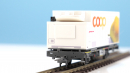 BEMO 2269 125 - RhB Lb-v 7865 Containertragwagen 2-achsig, grau mit Kühlcontainer "coop" Birne