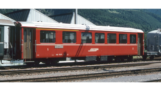 BEMO 9555 125 0m - RhB B 2455 Personenwagen EW I verkürzt 4-achsig 2. Klasse, rot - mit Signet