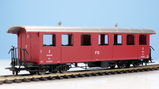 BEMO 3246 224 - FO B 4224 Personenwagen 4-achsig 2. Klasse, dunkelrot - Plattformwagen