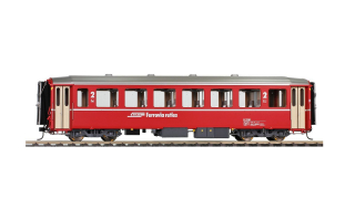 BEMO 9555 137 0m - RhB B 2307 Personenwagen EW I verkürzt 4-achsig 2. Klasse, rot - mit Logo
