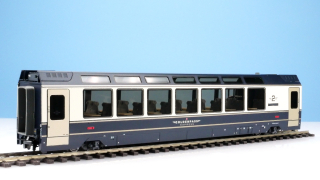 BEMO 3247 351 - MOB Bsi 291 Panoramawagen Interface-Wagen 4-achsig 2. Klasse, "GPX - GoldenPass Express"