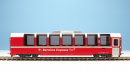 BEMO 3294 151 - RhB Bps 2511 Panoramawagen 4-achsig 2. Klasse, neurot "Bernina Express 50 Jahre" Serviceabteil Minibar BEX