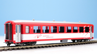 BEMO 3266 259 - MGB B 4269 Personenwagen 4-achsig 2. Klasse, rot/weiss