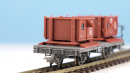 BEMO 2258 101 - RhB Lbk 8641 Kiestransportwagen 2-achsig, grau/braun