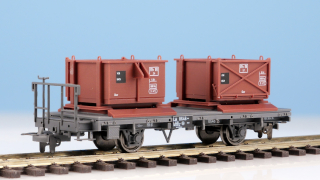 BEMO 2258 106 - RhB Lbk 8646 Kiestransportwagen 2-achsig, grau/braun