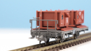 BEMO 2258 106 - RhB Lbk 8646 Kiestransportwagen 2-achsig, grau/braun