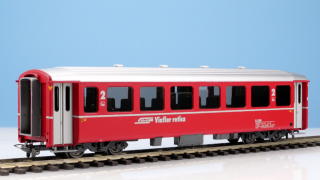 BEMO 3255 150 - RhB B 2310 Personenwagen EW I verkürzt 4-achsig 2. Klasse, rot - Berninabahn