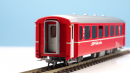 BEMO 3255 150 - RhB B 2310 Personenwagen EW I verkürzt 4-achsig 2. Klasse, rot - Berninabahn