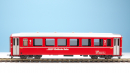 BEMO 3255 158 - RhB B 2308 Personenwagen EW I verkürzt 4-achsig 2. Klasse, rot - Berninabahn