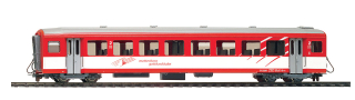 BEMO 3271 552 - MGB B 2282 Personenwagen 4-achsig 2. Klasse, rot/weiss
