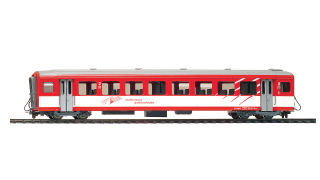 BEMO 3271 553 - MGB B 2283 Personenwagen 4-achsig 2. Klasse, rot/weiss