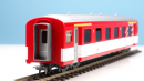 BEMO 3276 553 - MGB A 2073 Personenwagen 4-achsig 1. Klasse, rot/weiss