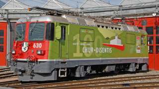 BEMO 9958 140 0m Fama/Utz- RhB Ge 4/4 II 630 "Trun" Elektrolokomotive, grau/rot/grün - "100 Jahre Chur-Disentis" - DIGITAL mit SOUND - Vbs 01.05.2026